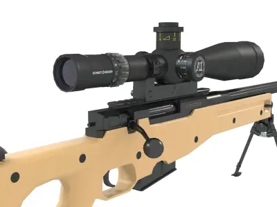 AWP AWM Sniper rifle 3D model LOW POLY Low-poly 3D model