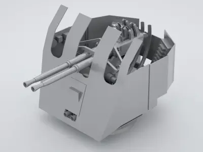 Bofors Twin 40mm 56 OQF Mark V Mark XI 3D model