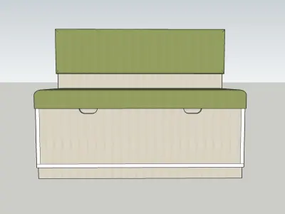 Sofa- bench with cushion 3D model