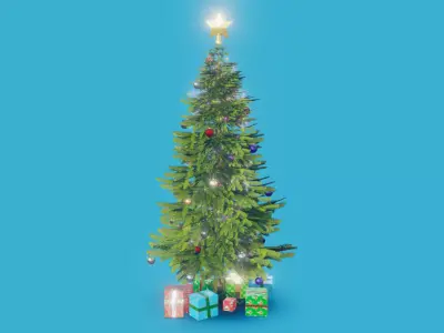 Christmas tree Free low-poly 3D model