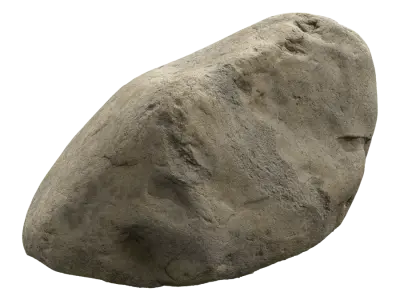  Warm Toned Smooth Large Rock Boulder Model 