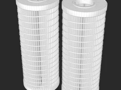 Black and White Air Filters 3D model