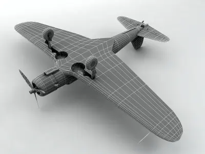 Nakajima B5N Kate Aircraft WWII Low-poly 3D model