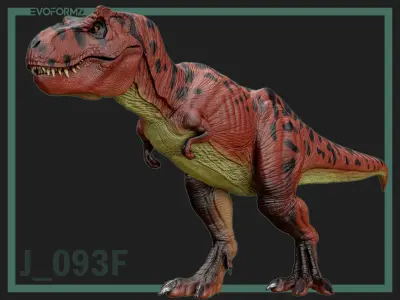 Tyrannosaurus Rex Jurassic Park High Poly 3D Model Blender Low-poly 3D model
