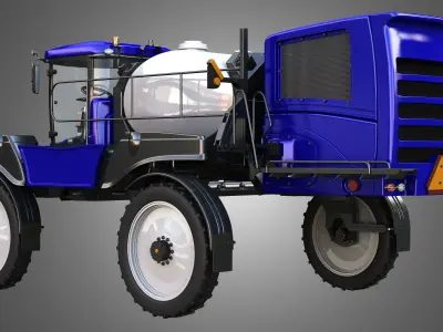 Self-propelled Front Boom Sprayer 3D model