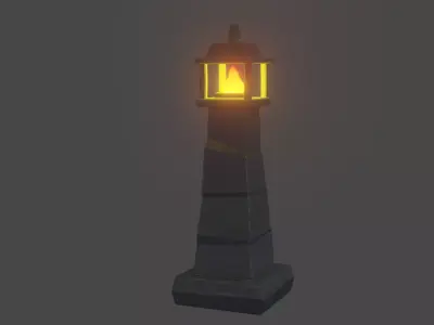 Street Light Torch medieval Free low-poly 3D model