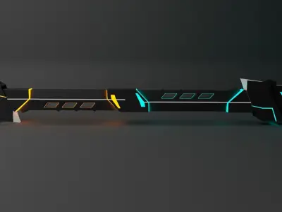 Sci-fi Katana Double Sword Free 3D model