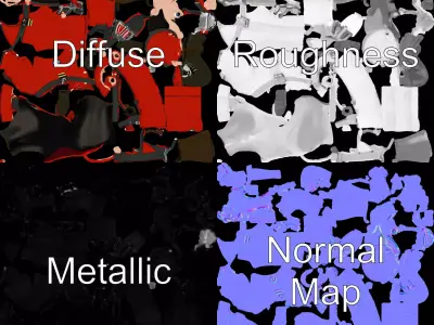 Red Uniform Soldier model pack Low-poly 3D model