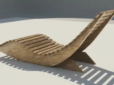 Modern long chair Free low-poly 3D model