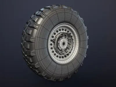 M1126 Stryker APC Wheel High-Poly 3D model