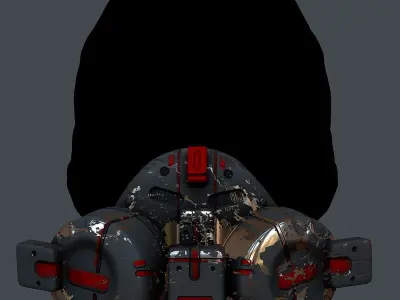 Gas mask helmet 3d model scifi Low-poly Low-poly 3D model