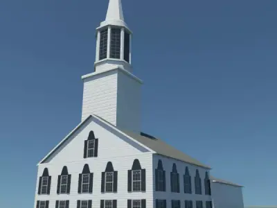 New England Style Church 3D model