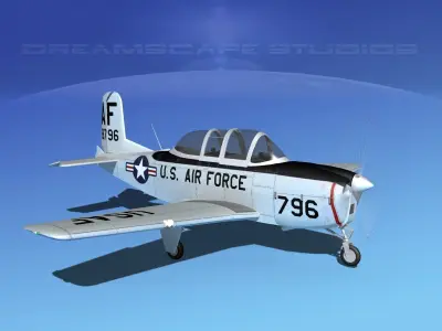 Beechcraft T-34 Mentor V04 USAF 3D model