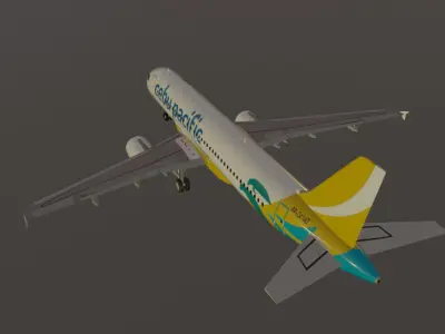 Cebu Air airbus a320-214 low poly 3D Model Low-poly 3D model