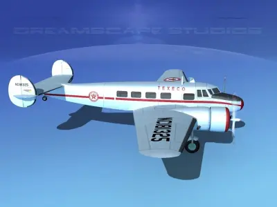 Lockheed L10 Electra Texeco Oil 3D model
