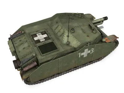 43M Zrinyi II - Hungarian Assault Gun - 1rd Battery 13 3D model