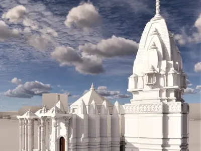 indian hindu temple mandir 3D model