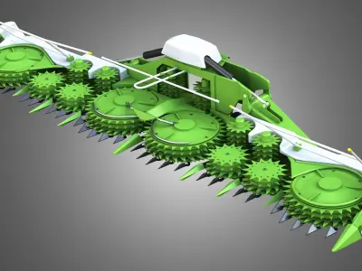 Combine harvester front attachment 3D model