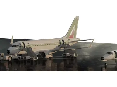 EMBRAER E170 A and EMBRAER E145 3D model