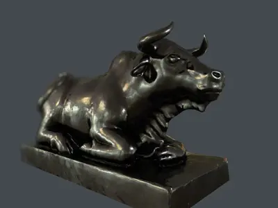 Cow Statue Low Poly Low-poly 3D model