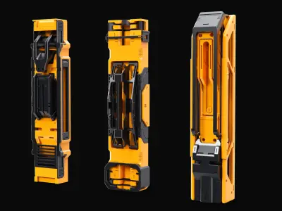 Sci-Fi Hard Surface Kitbash Pillars 3D model