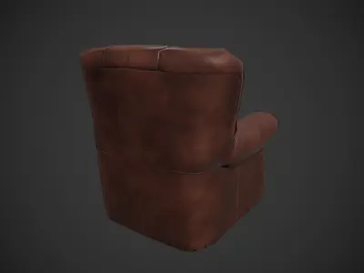 Armchair leather chair Free low-poly 3D model