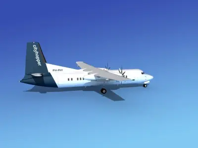 Fokker 50 KLM City Hopper 2  3D model