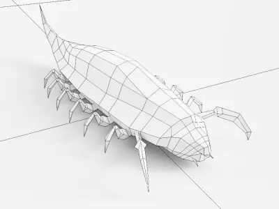 Woodlouse Bug 3d model  Low-poly 3D model