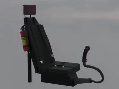Black Hawk Helicopter Pilot Chair Low-poly 3D model