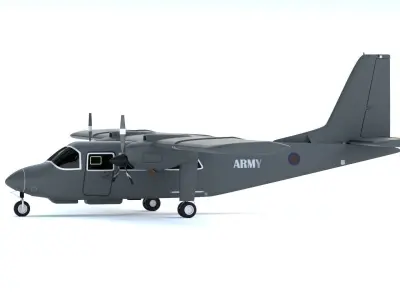 British Army Air Corps - Britten-Norman - DEFENDER AL 2 - Low-poly 3D model