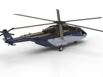 Civil helicopter lowpoly Low-poly 3D model