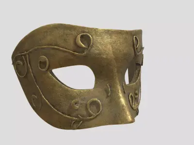 Golden Greek Helmet Low-poly 3D model