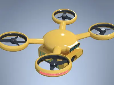 Delivery Drone Quadrocopter 3D model