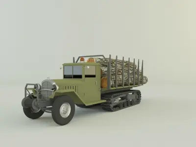 Cargo tracked timber 3D model
