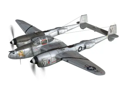 Lockheed P-38 Lightning - Pecks Bad Girl 3D model
