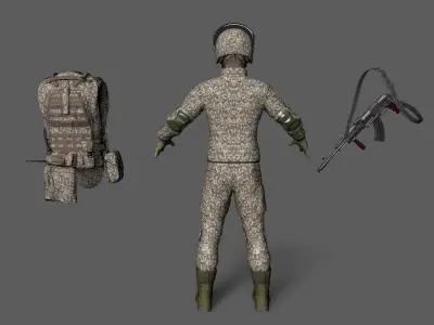 SOLDIER Low-poly 3D model