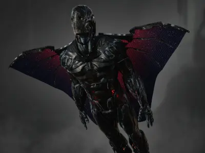 Sci Fi Airborne Cyborg Low-poly 3D model