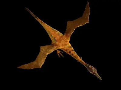 Dino yellow with wings Low-poly 3D model