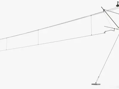 Railway Cantilever Catenary Pole Gray 3D model purchase