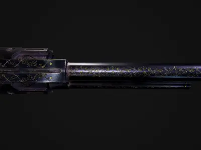 Lucky revolver Low-poly 3D model