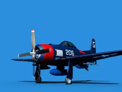 Grumman F8F-2 Bearcat V10 3D model