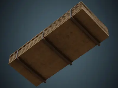 Wooden Sheets 2B Low-poly 3D model