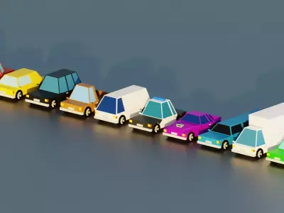 Low poly City cars Low-poly 3D model