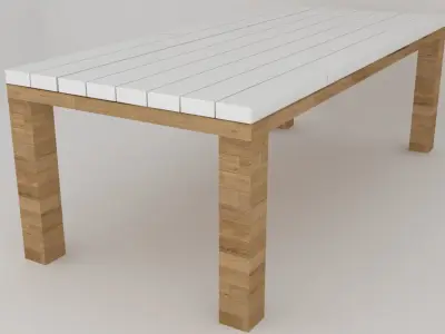 Classic garden dining table Low-poly 3D model