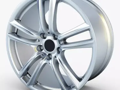 Style 303 wheel silver Mid Poly Low-poly 3D model