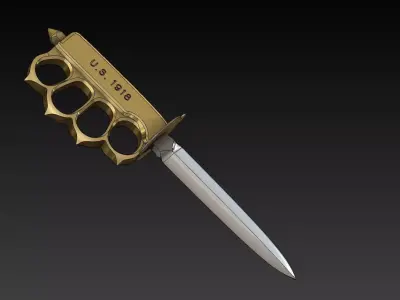 US MK1918 Trench Dagger Size Accurate Model CAD step 3D model