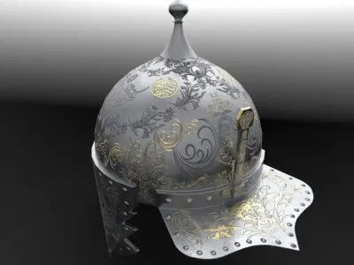 Saracen Helmet Low-poly 3D model