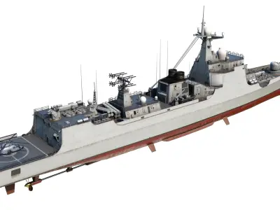 Type052C Chinese Navy Type 052C Destroyer PLAN LvyangII class Low-poly 3D model