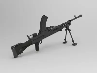 Bren Mk1 light machine gun 3D model