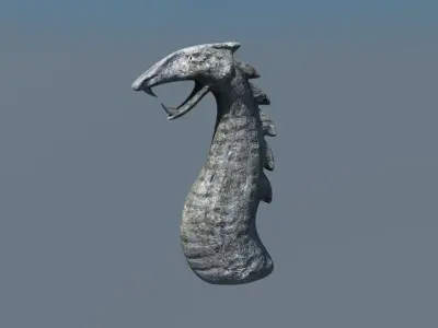 Low poly serpent stone Low-poly 3D model